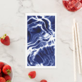 Serviette En Papier Motif tourbillonnant bleu (En situation)