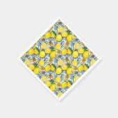 Serviette En Papier Motif traditionnel méditerranéen aux citrons (Coin)