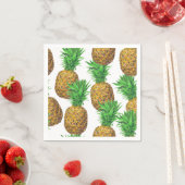 Serviette En Papier Motif transparent avec ananas (En situation)