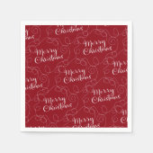 Serviette En Papier MOTIF transparent blanc NOËL avec LIGNES (Devant)