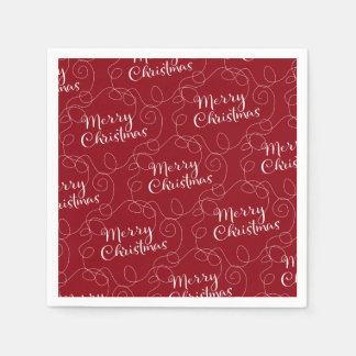 Serviette En Papier MOTIF transparent blanc NOËL avec LIGNES