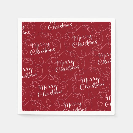 Serviette En Papier MOTIF transparent blanc NOËL avec LIGNES (Devant)