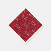 Serviette En Papier MOTIF transparent blanc NOËL avec LIGNES (Coin)