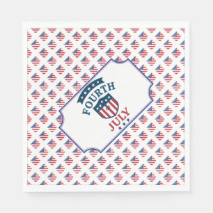 Serviette En Papier Motif transparent du 4 juillet patriotique sur une