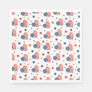 Serviette En Papier Motif transparent du 4 juillet patriotique sur une