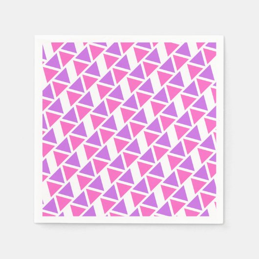 Serviette En Papier Motif triangle rose violet (Devant)
