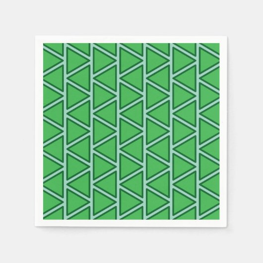 Serviette En Papier Motif triangle vert trois tons Abstrait (Devant)
