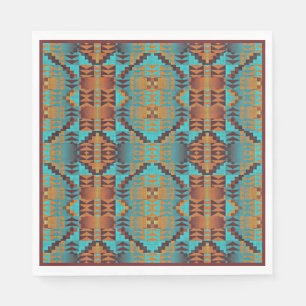 Serviette En Papier Motif tribal autochtone amérindien