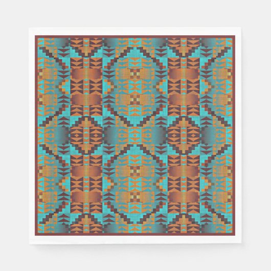 Serviette En Papier Motif tribal autochtone amérindien (Devant)