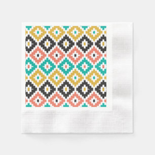 Serviette En Papier Motif tribal aztèque mexicain de diamant d'Ikat