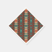 Serviette En Papier Motif Tribal Sud-Ouest Turquoise Terracotta (Coin)