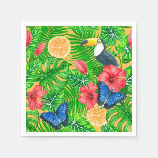 Serviette En Papier Motif tropical (Devant)