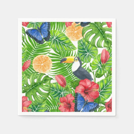 Serviette En Papier Motif tropical (Devant)