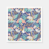 Serviette En Papier Motif Tropical Blue Sloth (Devant)