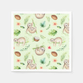 Serviette En Papier Motif Tropical Coconut Sloth (Devant)