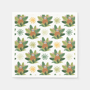 Serviette En Papier Motif Tropical Sloth