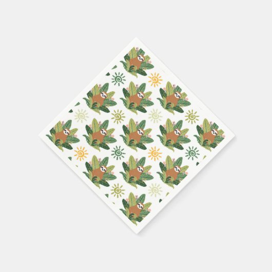 Serviette En Papier Motif Tropical Sloth (Coin)