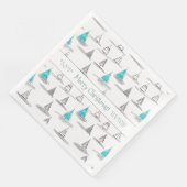 Serviette En Papier Motif turquoise d'arbre de Noël n° 5 ID1009 (Coin)