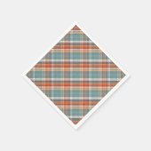 Serviette En Papier Motif Turquoise moderne bleu foncé orange blanc pl (Coin)