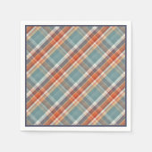 Serviette En Papier Motif Turquoise moderne bleu foncé orange blanc pl (Devant)
