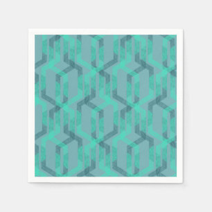 Serviette En Papier Motif turquoise néon sur fond gris.
