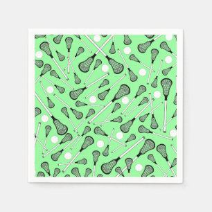 Serviette En Papier Motif vert clair de bâtons de lacrosse