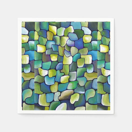 Serviette En Papier Motif vert contemporain (Devant)