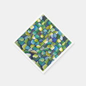 Serviette En Papier Motif vert contemporain (Coin)