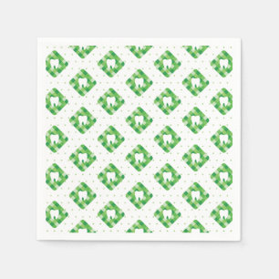 Serviette En Papier Motif vert de dent de plaid