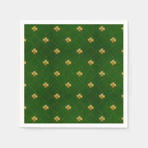 Serviette En Papier Motif vert d'or de trèfle