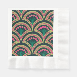Serviette En Papier motif vert en forme de coquillage