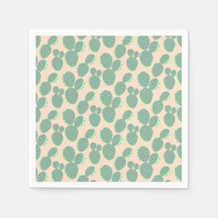 Serviette En Papier Motif vert et rose de cactus