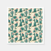 Serviette En Papier Motif vert et rouge Cactus (Devant)