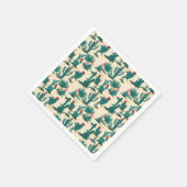 Serviette En Papier Motif vert et rouge Cactus (Coin)