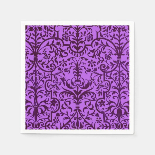Serviette En Papier Motif victorien violet (Devant)