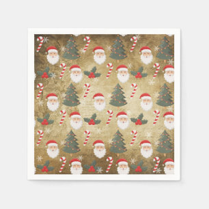 Serviette En Papier Motif vintage du Père Noël