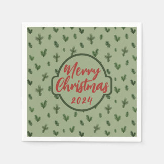 Serviette En Papier motif vintage vert de Noël