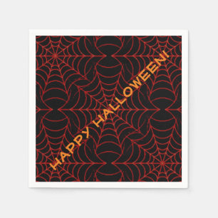Serviette En Papier Motif Web Black & Orange Spider