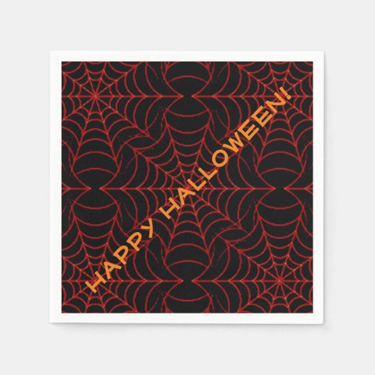 Serviette En Papier Motif Web Black & Orange Spider (Devant)