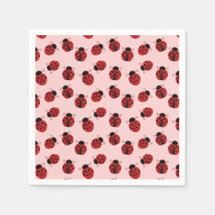 Serviette En Papier Motif Whimsical Ladybug sur rose