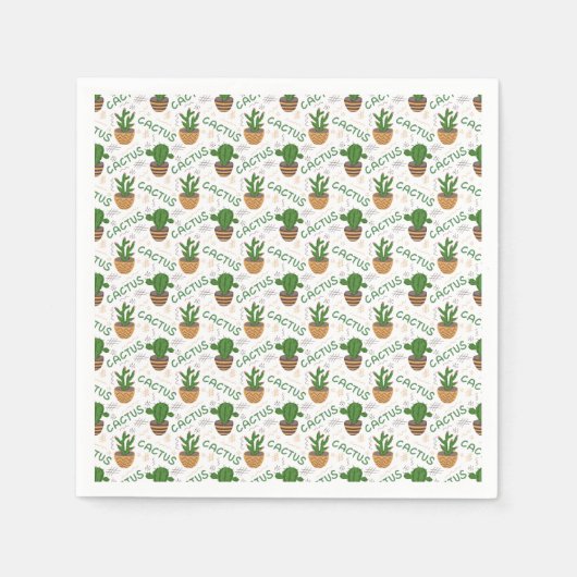 Serviette En Papier Motif Wild Cactus (Devant)
