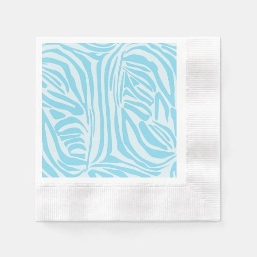 Serviette En Papier Motif Zèbre Bleu (Devant)