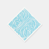Serviette En Papier Motif Zèbre Bleu (Coin)