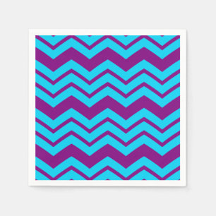 Serviette En Papier Motif Zigzag Chevron Violet Bleu
