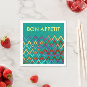 Serviette En Papier Motif ZIGZAG - couleur + votre texte (En situation)