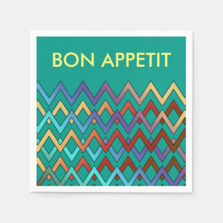 Serviette En Papier Motif ZIGZAG - couleur + votre texte