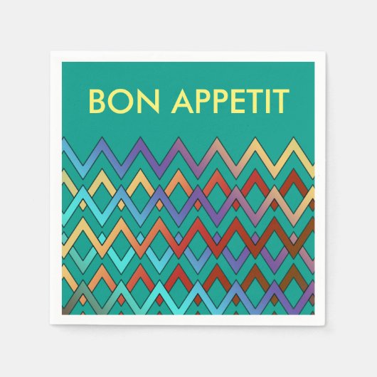 Serviette En Papier Motif ZIGZAG - couleur + votre texte (Devant)