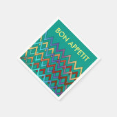 Serviette En Papier Motif ZIGZAG - couleur + votre texte (Coin)