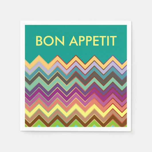 Serviette En Papier Motif ZIGZAG - couleur + votre texte (Devant)