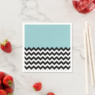 Serviette En Papier Motif Zigzag noir et blanc, Chevron, Bleu